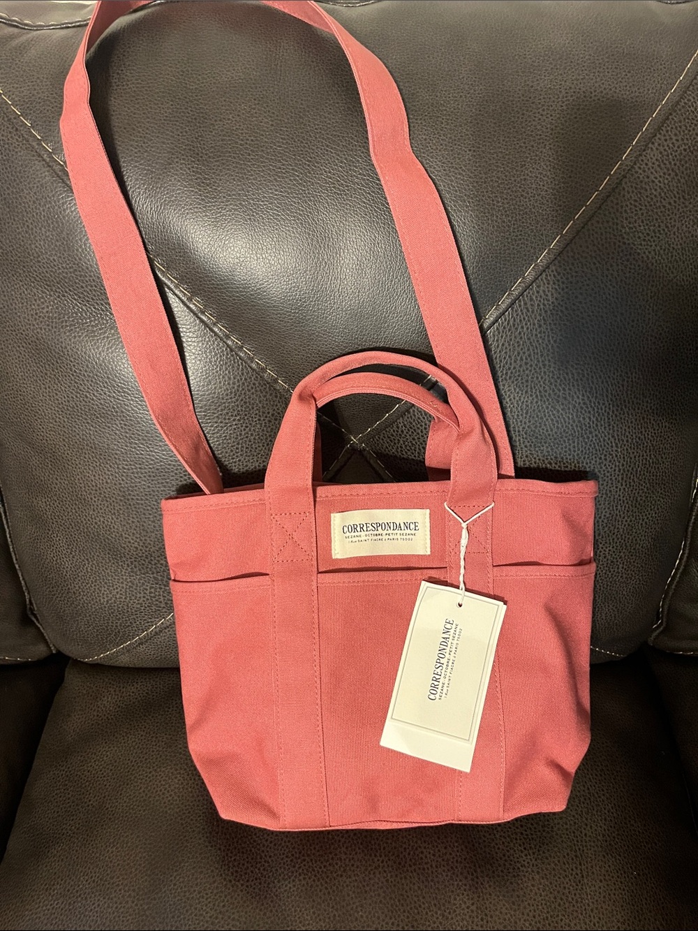 Sezane Canvas Tote with Long Strap